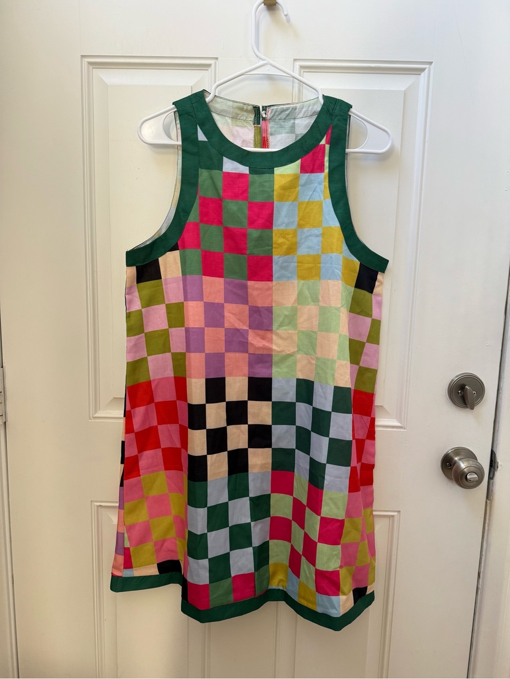 Colorblock Checkerboard Sleeveless Dress - Multi